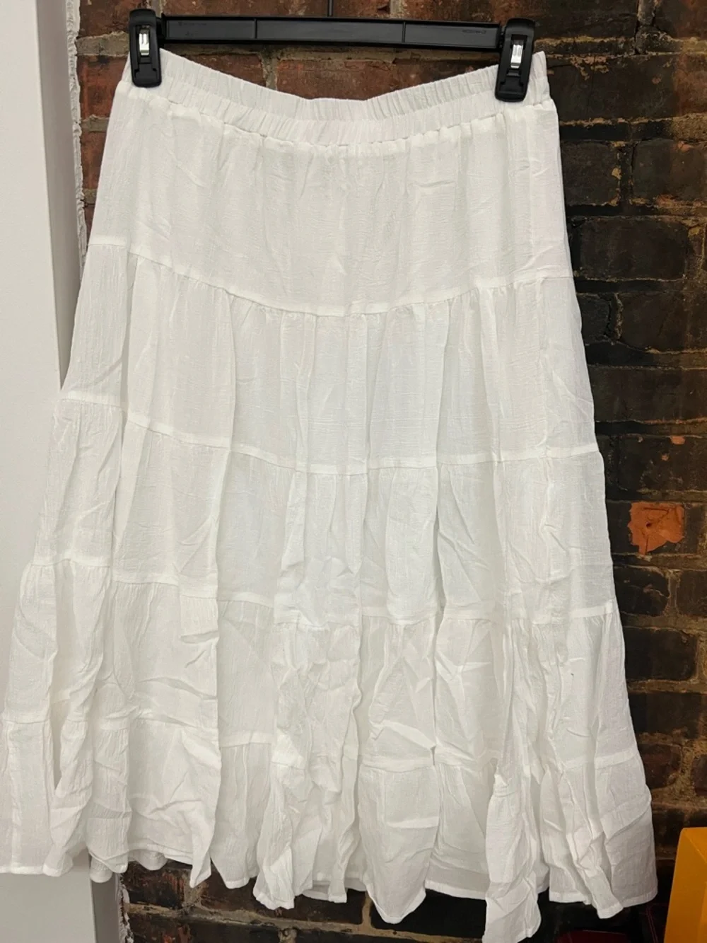 Hayden White Tiered Maxi Skirt with Drawstring - Picture 3 of 3